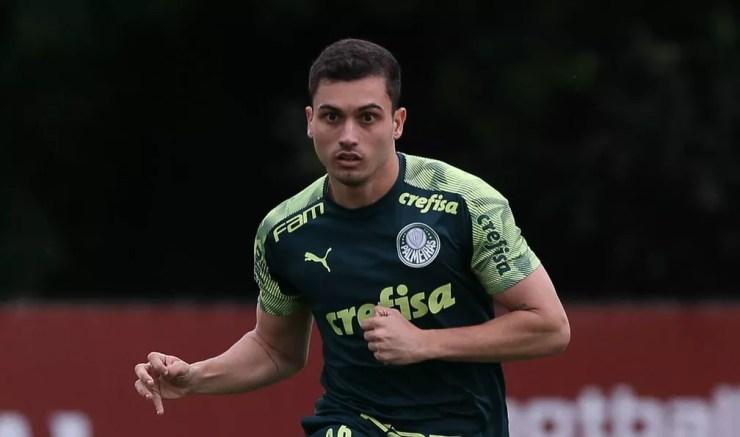 Luan Silva, atacante do Palmeiras, na Academia de Futebol — Foto: Cesar Greco/Ag. Palmeiras