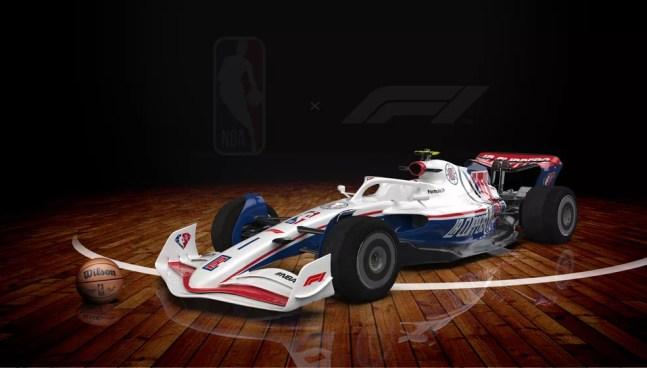 Carro da F1 do Los Angeles Clippers, da NBA — Foto: Reprodução