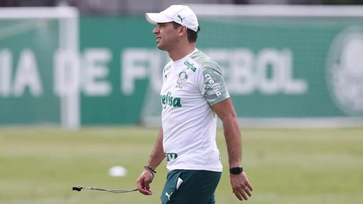 Abel Ferreira durante treinamento do Palmeiras — Foto: Cesar Greco\Palmeiras
