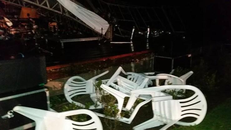 Concerto da Ospa acontecia no Jardim Botônico no memento da tempestade (Foto: Gilvania Banker/arquivo pessoal)