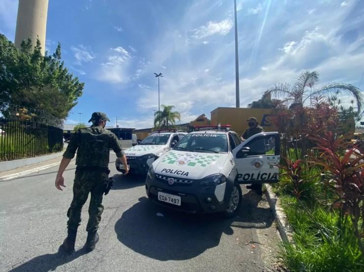 Polícia Militar Ambiental foi acionada pelos Correios, pois cobras fugiam do interior de uma encomenda — Foto: Abraão Cruz/TV Globo