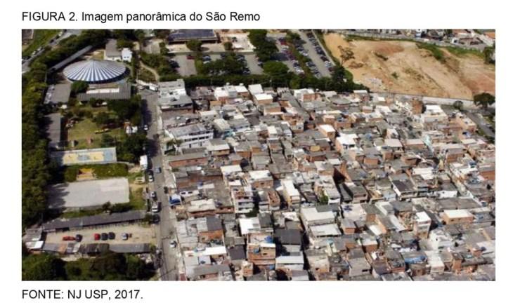 Estudo de vulnerabilidade da Prefeitura de SP mostra localização do circo escola, em meio à favela São Remo, no Rio Pequeno. — Foto: Reprodução/PMSP