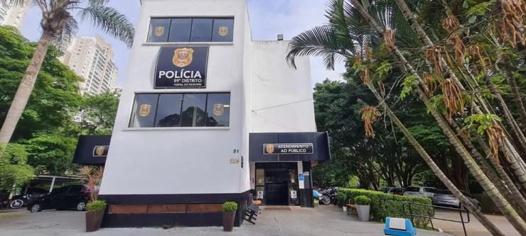 O 89º Distrito Policial - Portal Do Morumbi, na Zona Sul da capital paulista, que ganhou 5 estrelas na avaliação da ex-presidiária — Foto: Bárbara Muniz Vieira/g1