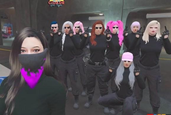 As Hells Angels são uma gangue de GTA 5 RP exclusivamente formada por mulheres — Foto: Reprodução / Twitter