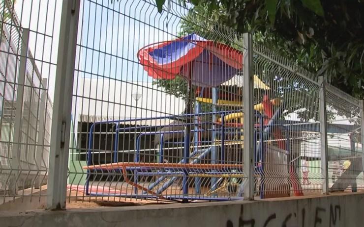 Brinquedo onde a criança se machucou em Rio Preto (Foto: Reprodução / TV TEM)