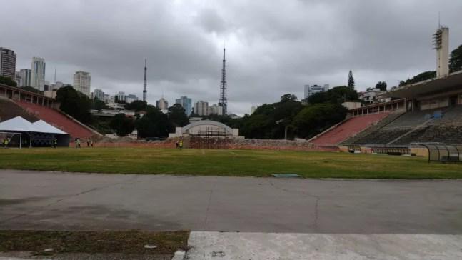 Tobogã do Pacaembu é demolido e concessionária anuncia hotel no estádio — Foto: Vivian Reis/g1 SP