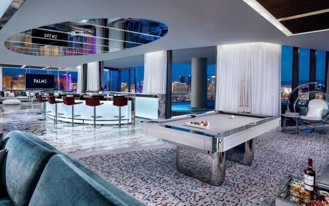 O hotel abriga acomodações exuberantes, e extremamente luxuosas.. Foto: Divulgação/Palms Casino Resort