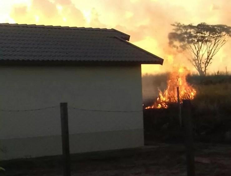 Fogo se espalhou rapidamente e assustou moradores do bairro Catanduva 2 (Foto: Arquivo Pessoal )