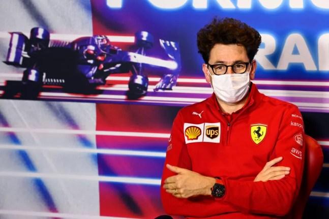 Mattia Binotto, chefe da Ferrari, no GP da Itália da F1 em 2021 — Foto: Mark Sutton - Pool/Getty Images