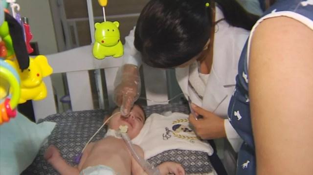 Criança de 7 meses diagnosticada com AME precisa de medicamento que custa cerca de R$ 350 mil a dose (Foto: Reprodução/TV TEM)