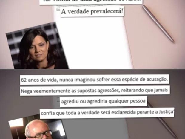 Luiza Brunet e Lírio Parisotto falaram sobre o incidente por meio de nota (Foto: TV Globo/Reprodução)