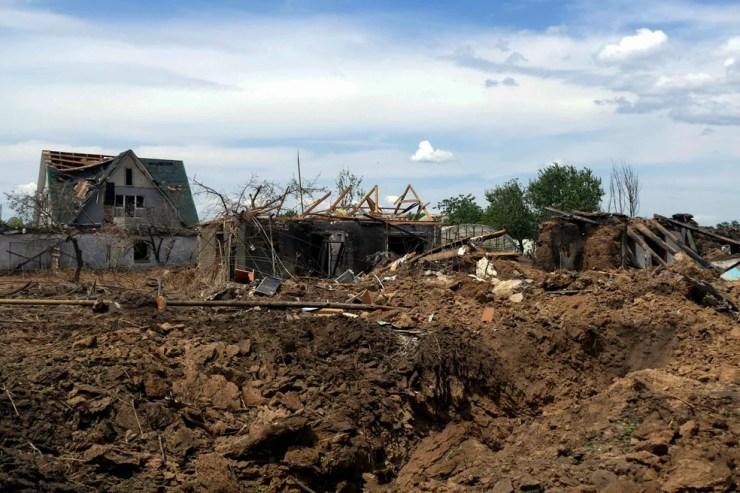Área residencial de Odessa, na Ucrânia, destruída por ataques russos em 27 de junho de 2022 — Foto: Igor Tkachenko/Reuters