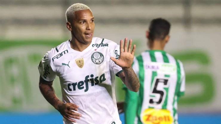 Deyverson comemora gol em Juventude x Palmeiras — Foto: César Greco/Agência Palmeiras