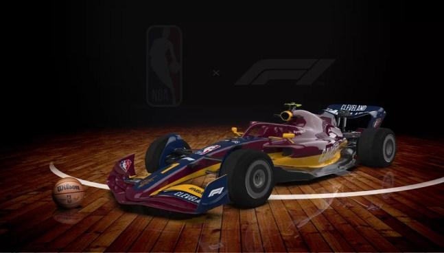 Carro da F1 do Cleveland Cavaliers, da NBA — Foto: Reprodução
