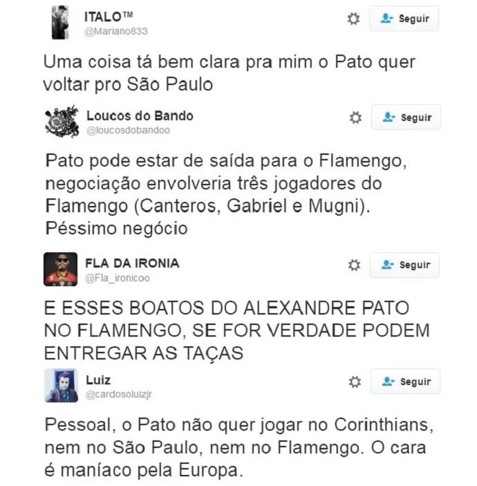Torcedores Pato redes sociais (Foto: GloboEsporte.com)