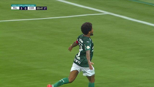 Gol do Palmeiras! Gabriel recua mal, Luiz Adriano divide com Cássio, bola bate no atacante e entra, aos 20 do 2º tempo