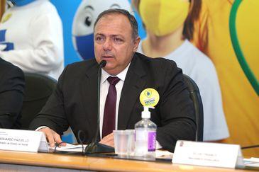 O ministro da Saúde, Eduardo Pazuello, durante o lançamento da Campanha Movimento Vacina Brasil