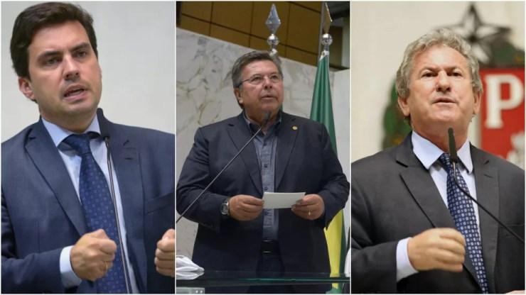 Os deputados Vinícius Camarinha (PSB), Carlão Pignatari (PSDB) e Enio Tatto (PT).  — Foto: Montagem/g1/Alesp
