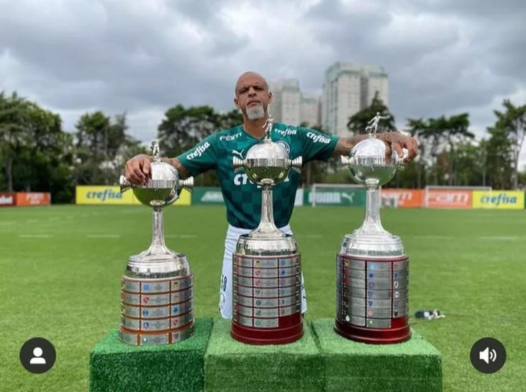 Felipe Melo, na Academia de Futebol do Palmeiras — Foto: Reprodução / Instagram