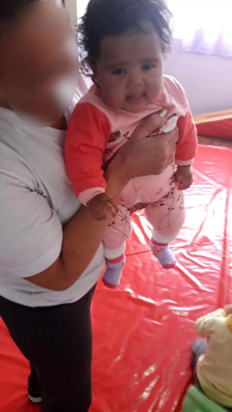 Foto enviada pela escola à mãe da bebê; criança morreu em creche de Campinas (Foto: Devair Maciel / Arquivo pessoal)