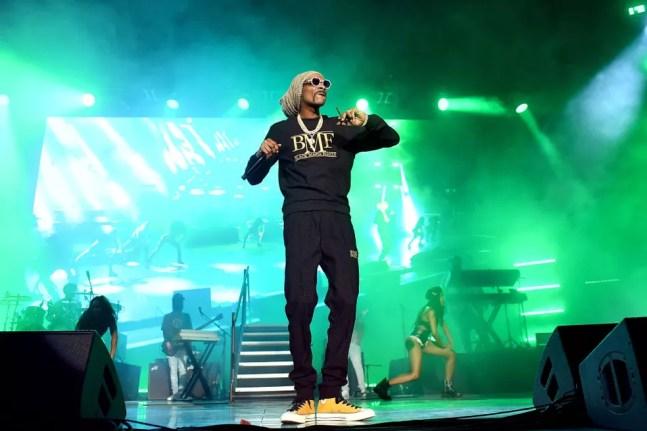 Snoop Dogg no palco — Foto: Paras Griffin/Getty Images for STARZ