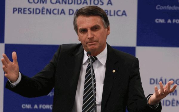 Jair Bolsonaro no encontro da CNI com pré-candidatos a presidente — Foto: Sérgio Dutti/CNI