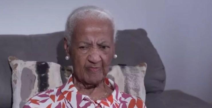 Yolanda Ferreira, de 89 anos, foi mantida em situação análoga à escravidão por 50 anos — Foto: Reprodução/TV Tribuna