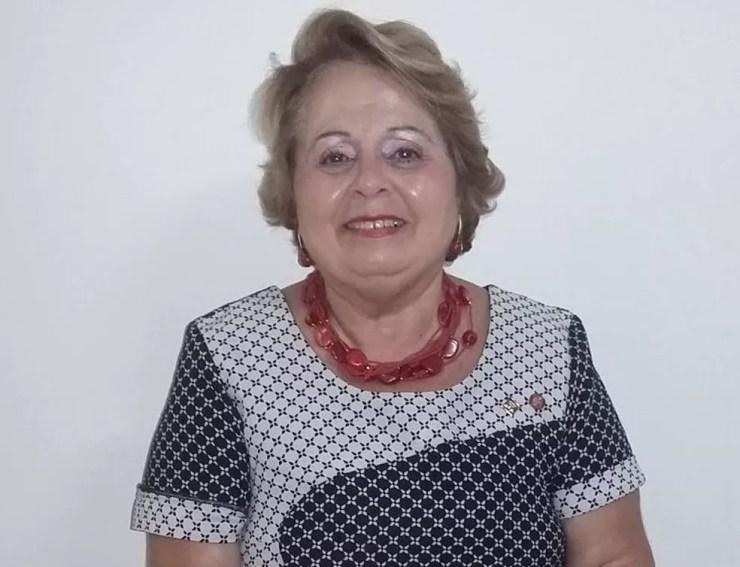 Livia Maria Pio de Abreu, candidata à Presidência em 1989 pelo extinto PN, em foto recente — Foto: Livia Maria Pio de Abreu/Reprodução/Facebook
