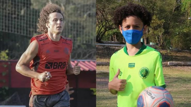David Luiz e Murilo Vinícius — Foto: Marcelo Cortes/Flamengo | Arthur Ribeiro/ge