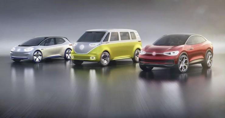 Família de veículos elétricos ID, da Volkswagen — Foto: Divulgação