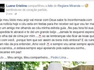 Luana lamentou a morte do cantor pelo Facebook (Foto: Reprodução/Facebook)