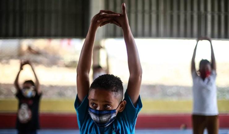 Aulas em escolas de SP durante a pandemia  — Foto: Werther Santana/Estadão Conteúdo