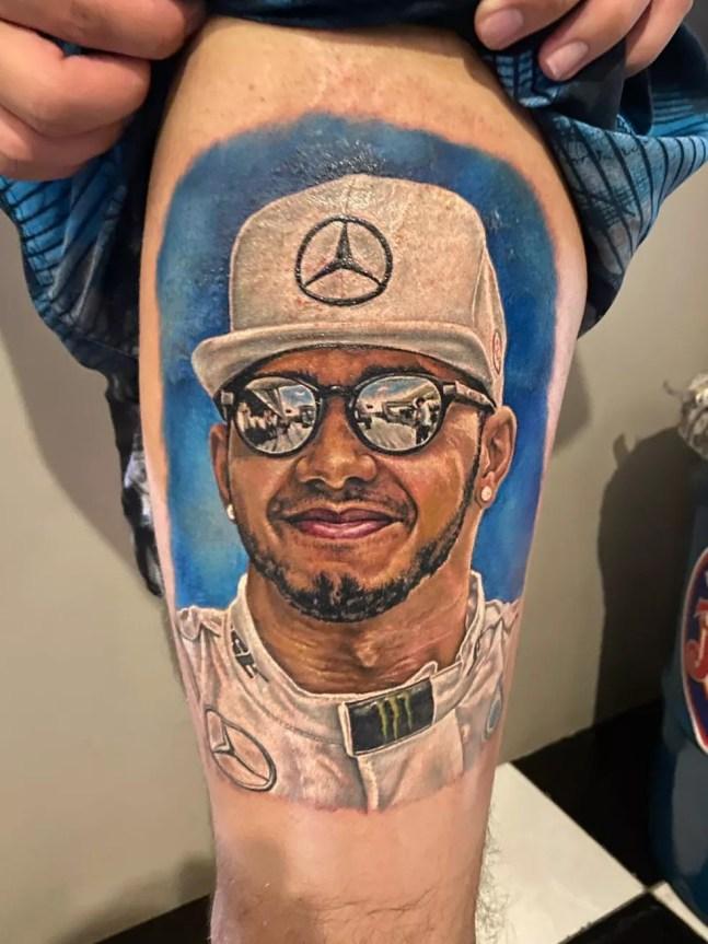 Tatuagem Lewis Hamilton — Foto: Arquivo Pessoal