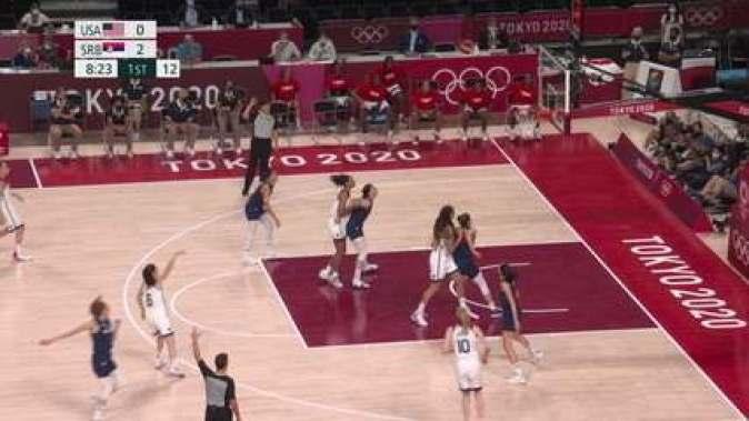 Melhores momentos: Estados Unidos 79 x 59 Sérvia pela semifinal do basquete feminino