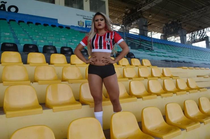 Maiele Gomes, candidata do São Paulo-AP ao Musa do Amapazão 2017 (Foto: Lorena Kubota/GE-AP)