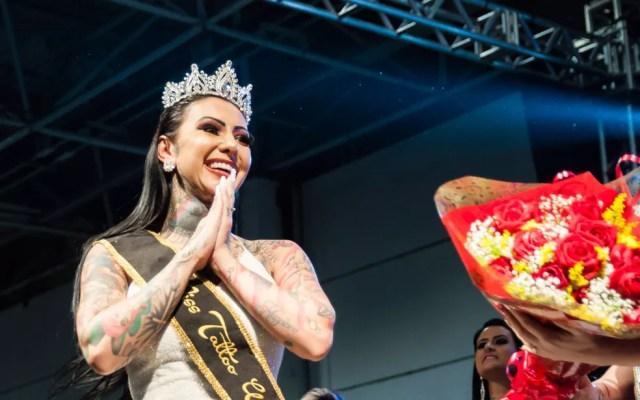 Melissa Ferraz é eleita Miss Tattoo Week 2018 em São Paulo — Foto: Ugo Victor (@foto_grafista)/Tattoo Week SP 