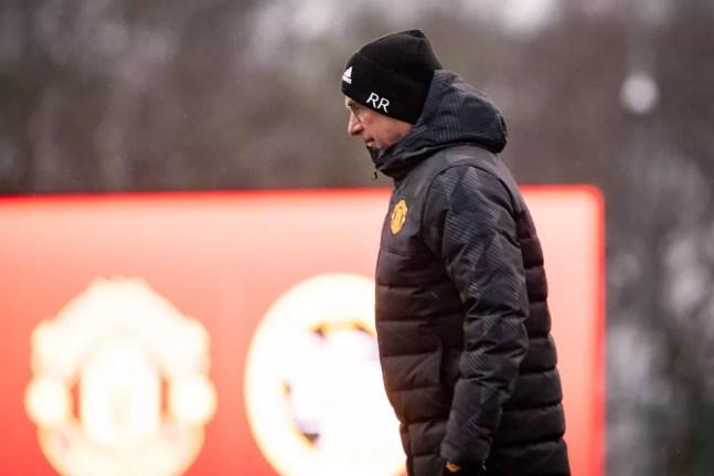 Técnico Ralf Rangnick esteve presente no CT do Manchester United — Foto: Getty Images