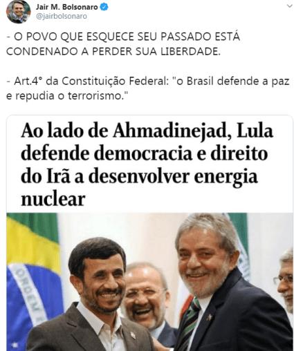 Bolsonaro responde Lula