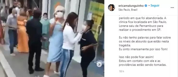 Imagens de redes sociais mostram pacientes de clínica de estética no Centro de SP, onde ocorreu um incêndio nesta quarta-feira (17) — Foto: Reprodução/Instagram