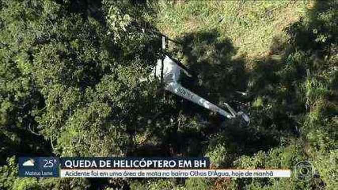 Helicóptero cai logo depois da decolagem em Belo Horizonte