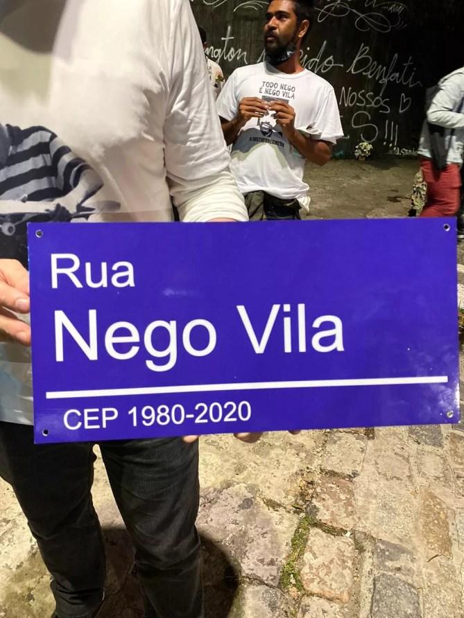 Homenagem ao artista NegoVila morto por um PM — Foto: Arquivo pessoal