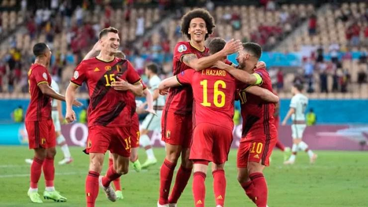 Hazard Gol Bélgica Portugual Comemoração  La Cartuja , Sevilla Espanha Eurocopa