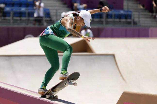 Letícia Bufoni treinando na pista de skate das Olimpíadas de Tóquio 2020 — Foto: Ezra Shaw / Getty Images