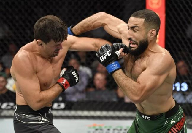 Demian Maia não conseguiu impor seu jogo a Belal Muhammad no UFC 263 — Foto: Getty Images