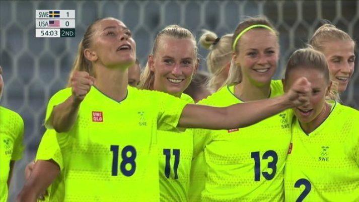 Os gols de Suécia 3 x 0 Estados Unidos pelo futebol feminino nas Olimpíadas de Tóquio 2020