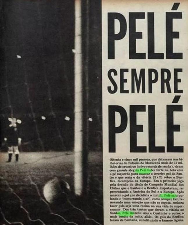 Na primeira partida da final de 1962, show de Pelé no Maracanã — Foto: Reprodução 