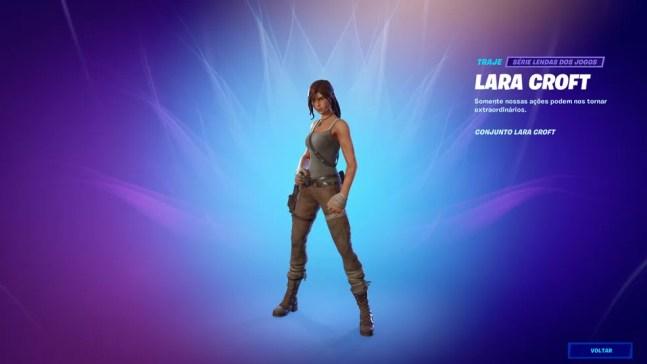 Skin Lara Croft — Foto: Reprodução/Fortnite