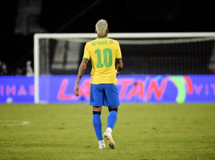 Neymar participou das jogadas dos quatro gols do Brasil contra o Peru — Foto: André Durão