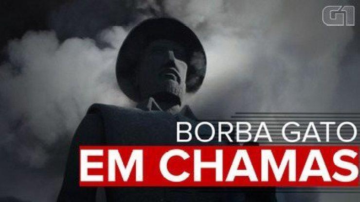 Estátua de Borba Gato é incendiada em São Paulo