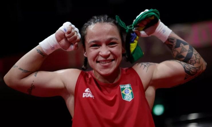 Bia Ferreira, boxe, Olimpíadas de Tóquio 2020 — Foto: Ueslei Marcelino - Pool/Getty Images